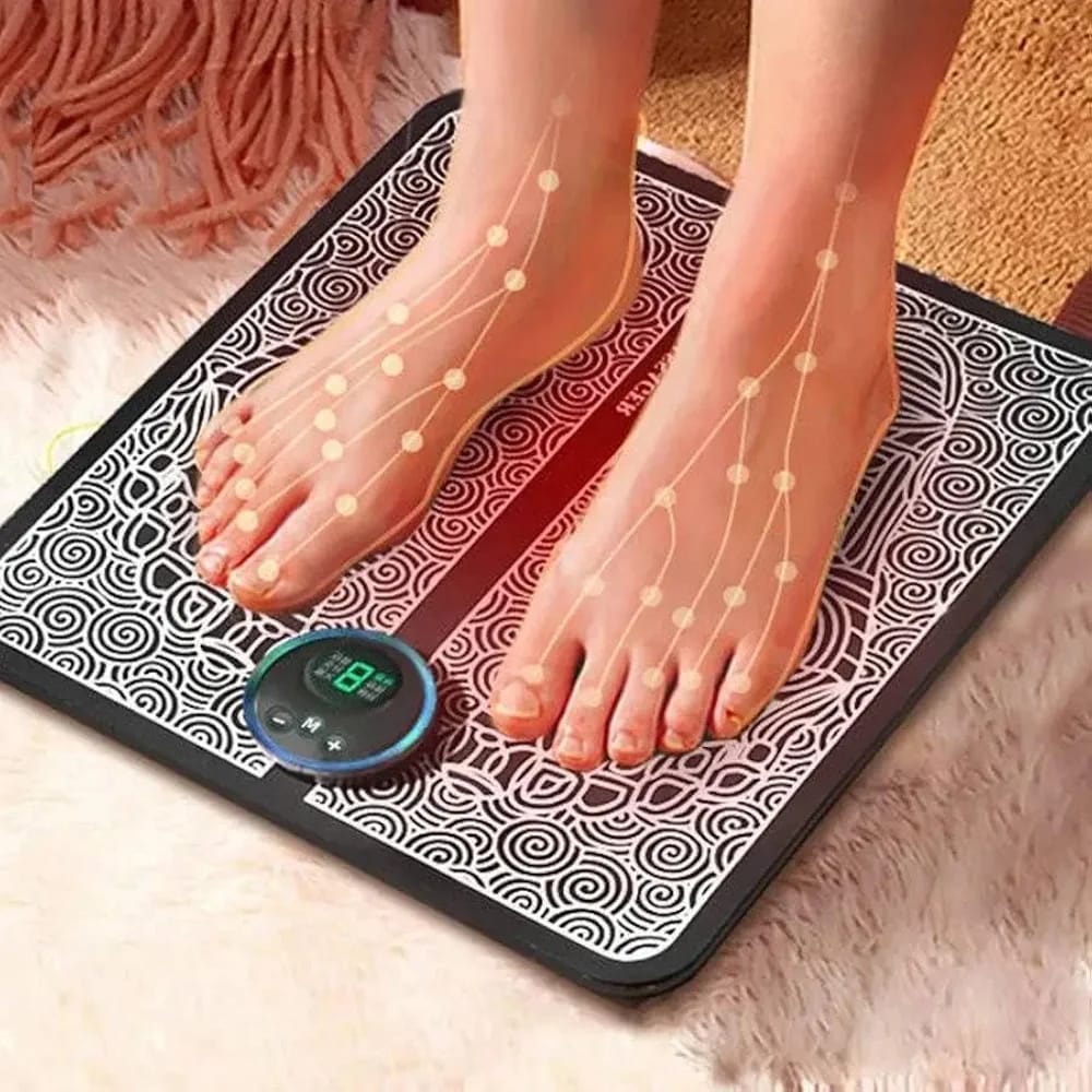 EMS Foot Massager Mat | Electric Foot Massage Pad with Micro Current Therapy Plaster & Patch (1 Unit)